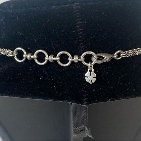 Lucky Brand Blue Cabochons Silver Tone Double Chained Necklace - Picture 2 of 10